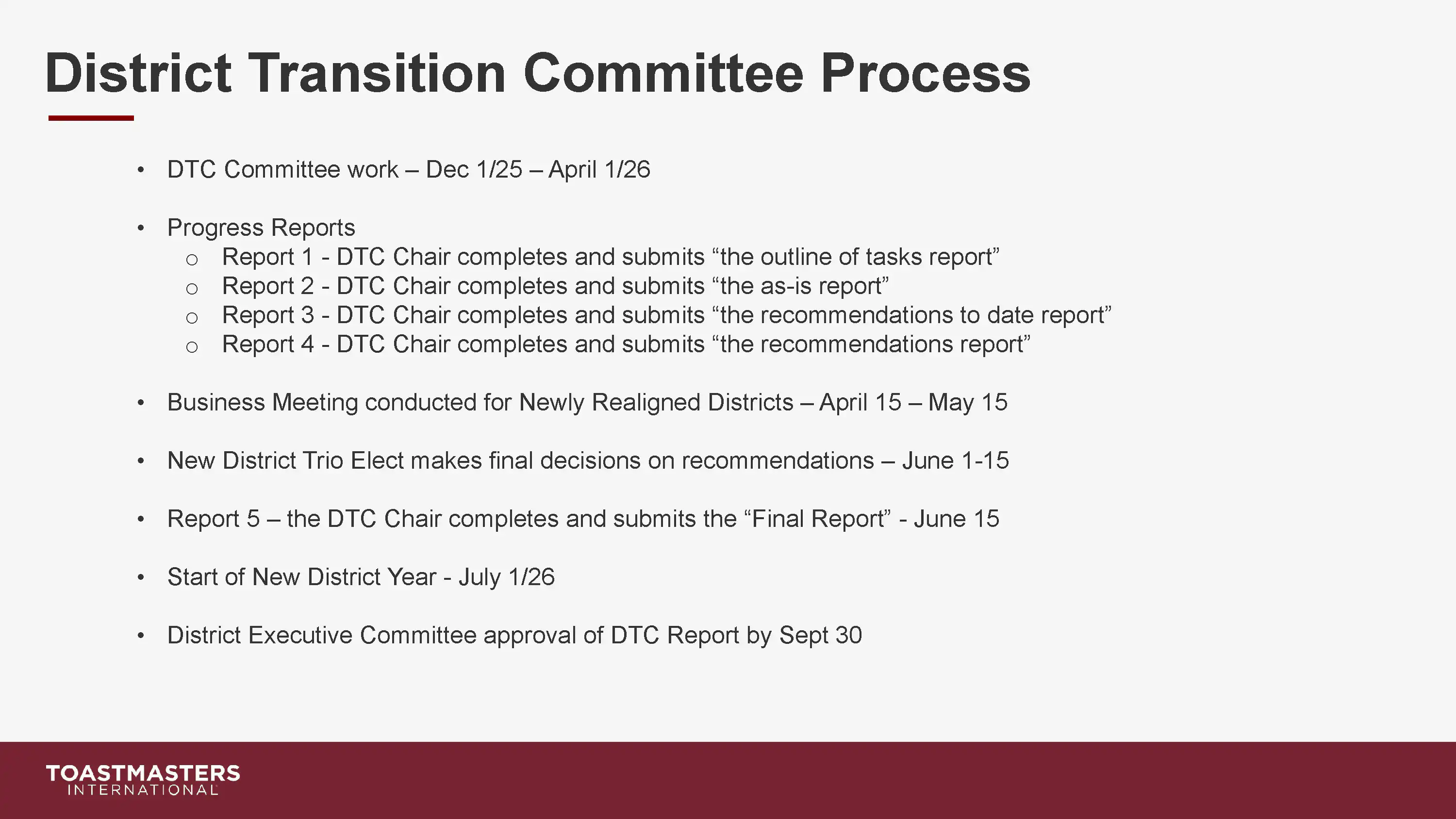 District Transition Town Hall