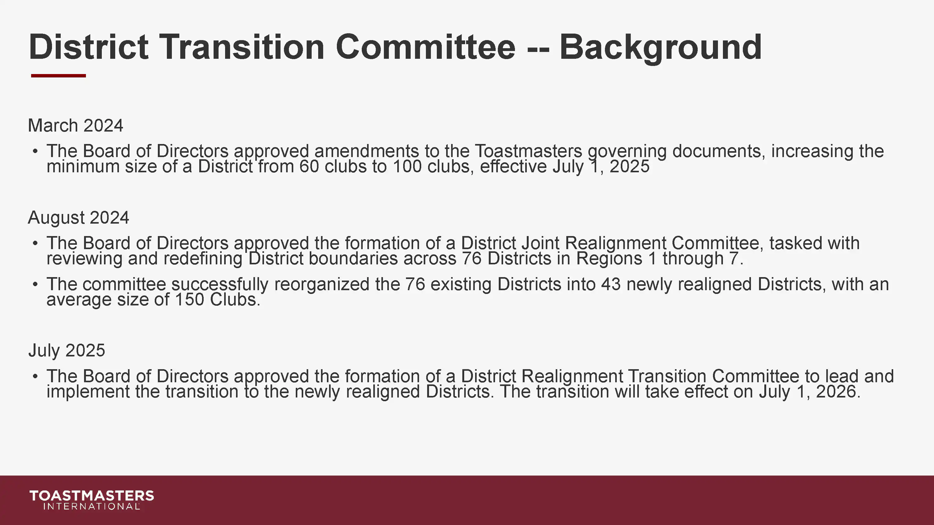 District Transition Town Hall