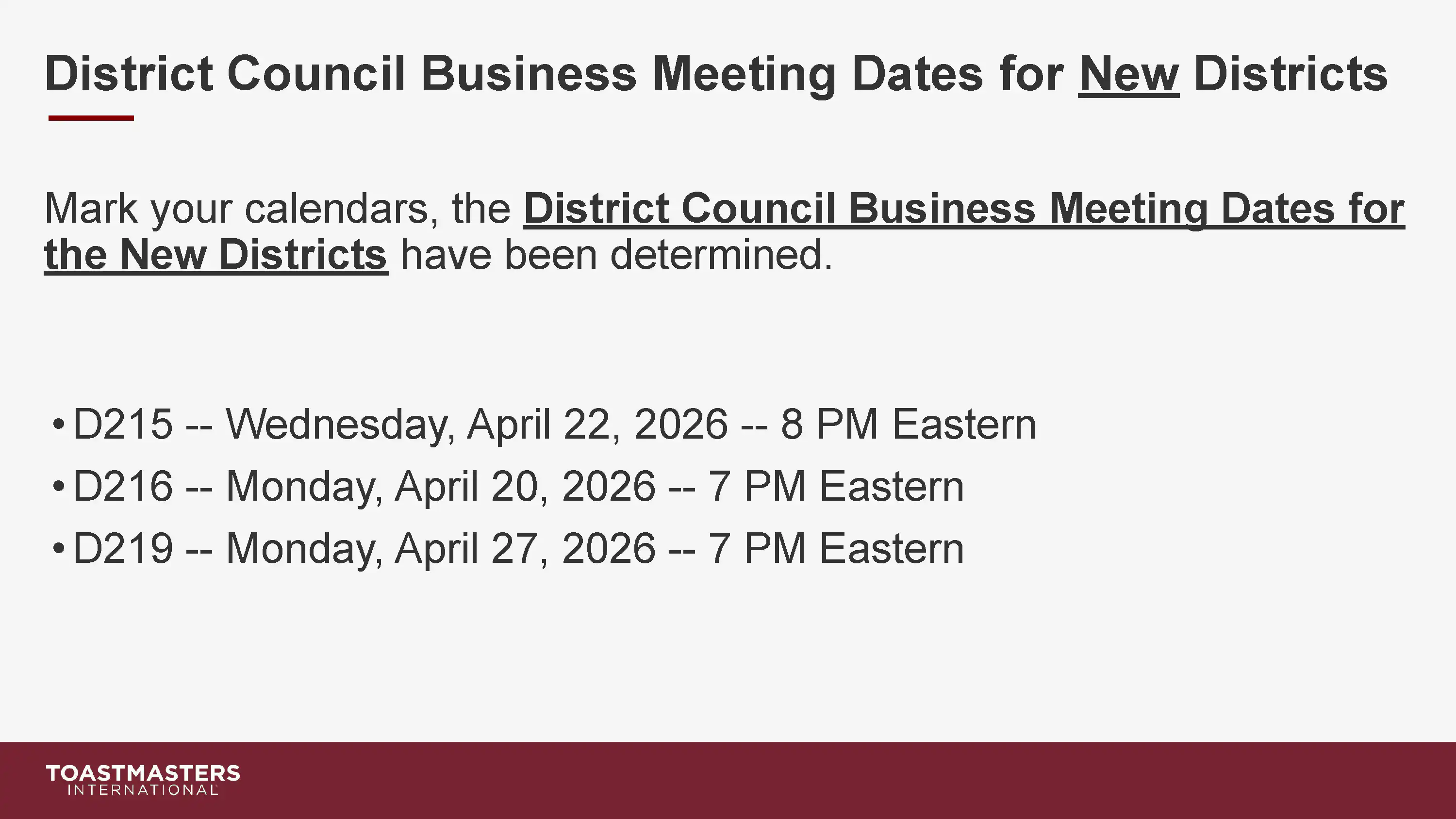 District Transition Town Hall